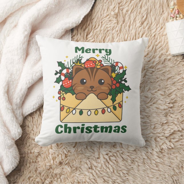 Katten met kerstbrief winterdieren kussen (Deken)