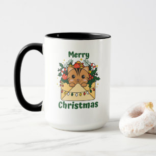 Katten met kerstbrief winterdieren mok