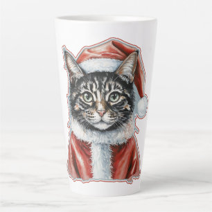 Katten met Kerstmannenpakje - Kerstmis - Waaiersp Latte Mok