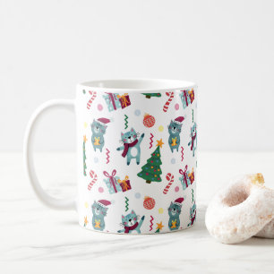 Katten met Kerstmis Fantasiepatroon Koffiemok