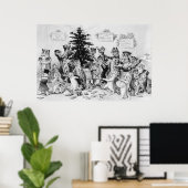 Katten met Kerstmis Louis Wain Poster (Thuiskantoor)