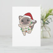 Katten met kerstwinterdieren feestdagenkaart (Staand voorkant)