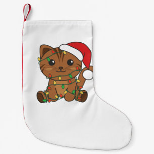 Katten met kerstwinterdieren kleine kerstsok
