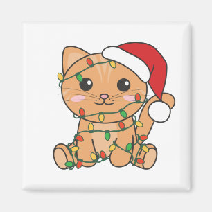 Katten met kerstwinterdieren magneet