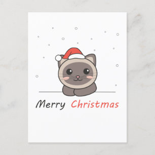 Katten met kerstwintersneeuw feestdagenkaart