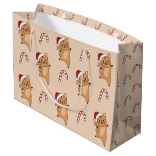 Katten met kerstwintersneeuw groot cadeauzakje