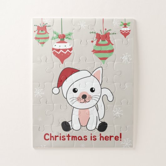 Katten met kerstwintersneeuw Jigzaag Puzz Legpuzzel (Verticaal)