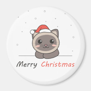 Katten met kerstwintersneeuw magneet