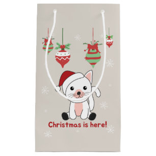 Katten met kerstwinterwintersneeuw klein cadeauzakje
