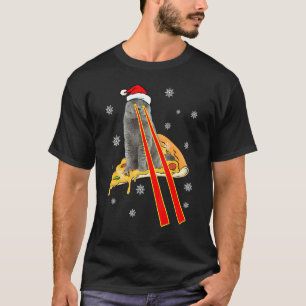Katten Met Laserogen Grappige Pizza Kat Kerstmis T-shirt