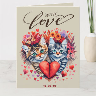 Katten met Liefde Gevouwen Wenskaart Kaart