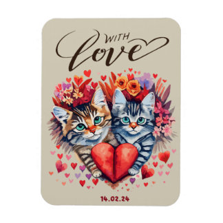 Katten met Liefde Gevouwen Wenskaart Magneet