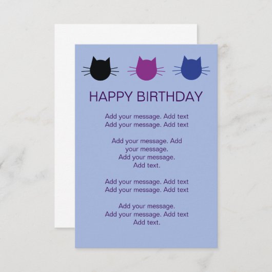 Katten met meerkleurige kinderen Uitnodiging (Voorkant / Achterkant)