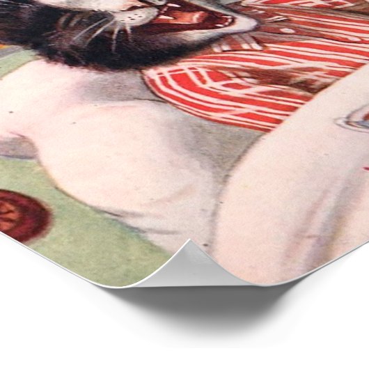 Katten met ontbijt in bed poster (Hoek)