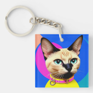 Katten Met Opvallende Ogen Sleutelhanger