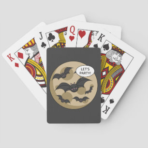 Katten met partij op volle maan pokerkaarten