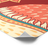 Katten met sierplanten, takken met bloemen en blad poster (Hoek)