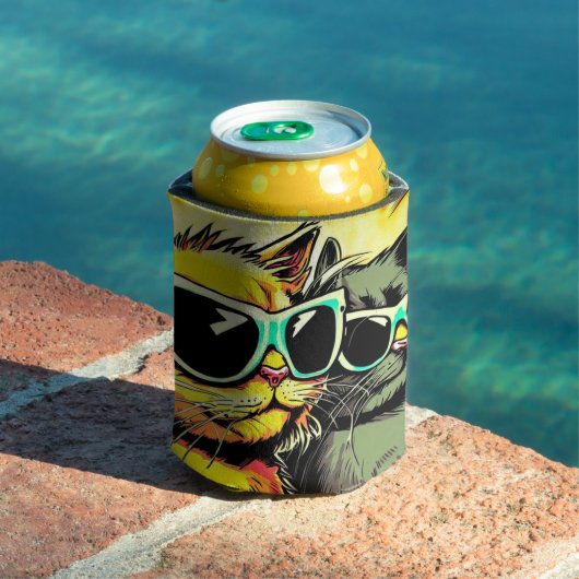 Katten met tong uit blikjeskoeler (Insitu Zwembad)