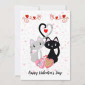 Katten met Valentijnse hartkaart Feestdagenkaart (Voorkant)