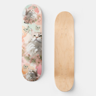 Katten met Vlinders Roze en Pastels Skateboard