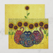 Katten met zonnebloemen Briefkaart TBA (Voorkant / Achterkant)