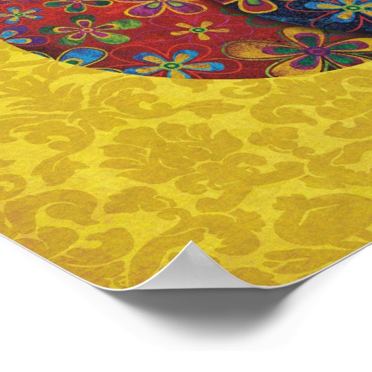 katten met zonnebloemen canvas poster (Hoek)