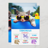 Katten met zonnebrillen die ontspannen zijn op luc kaart (Voorkant / Achterkant)