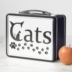 katten Metalen Lunchbox