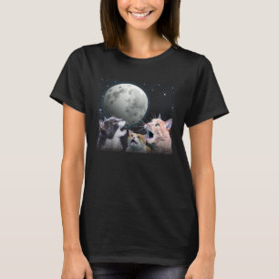 Katten Miauwend Bij Maan Kat Ruimte Kitten Grap T-shirt