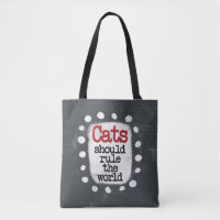Katten moeten de wereld Canvas tas regeren