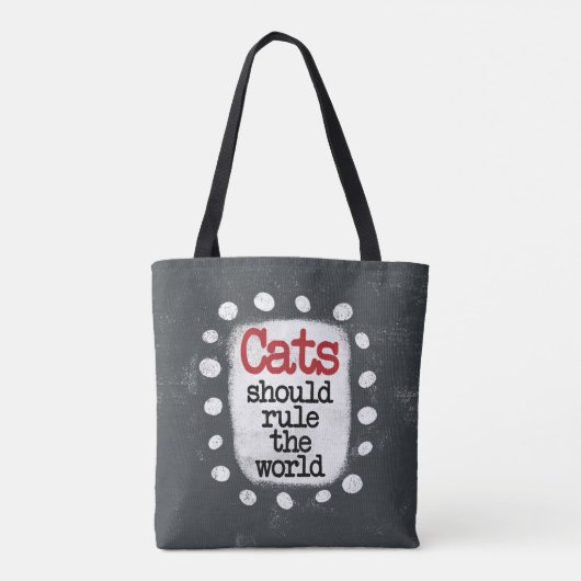 Katten moeten de wereld Canvas tas regeren (Achterkant)