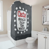 Katten moeten het werelddouchegordijn besturen douchegordijn (In situ)