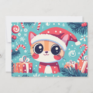 Katten Mop Uit Kerst Kerststok Cadeaus Aangepaste Feestdagenkaart