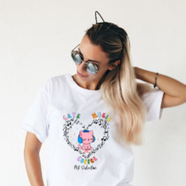 Katten Muziek Koffie Mijn Valentijn T-shirt