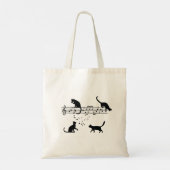 Katten Muzieknoten afspelen Tote Bag (Achterkant)
