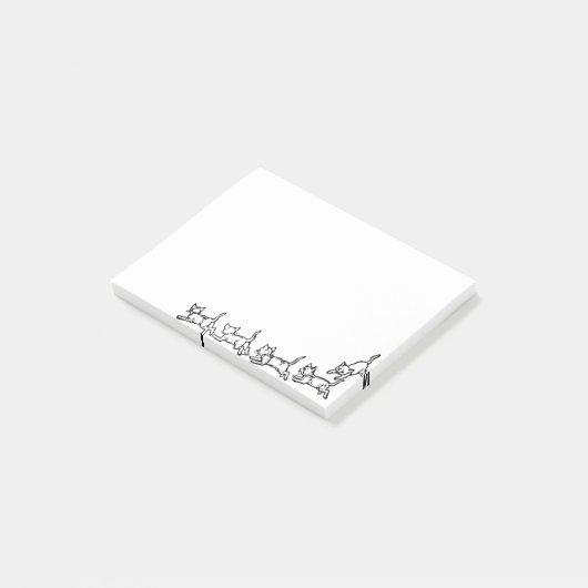 Katten na het lokaas post-it® notes (Schuin)
