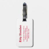 Katten naam adres kerstmis bagagelabel (Achterkant verticaal)