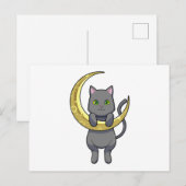 Katten Nacht Maan Briefkaart (Voorkant / Achterkant)