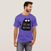 Katten Naps en snacks retro T-shirt (Voorkant volledig)