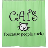 Katten omdat mensen eenden douchegordijn (Voorkant)