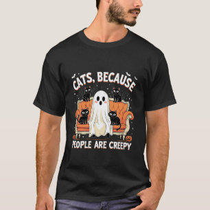 Katten Omdat Mensen Eng Grappig Halloween T-shirt