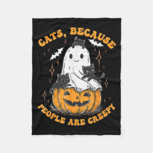 Katten Omdat Mensen Eng Zijn Halloween Zwarte Kat Fleece Deken