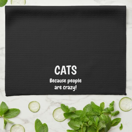 Katten omdat mensen gek zijn theedoek (Gevouwen)