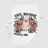 Katten omdat mensen griezelig grappige spookhallow golfhanddoek (Insitu)