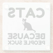 Katten omdat mensen opslokken glazen onderzetter (Achterkant)