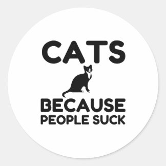 Katten omdat mensen opslokken ronde sticker