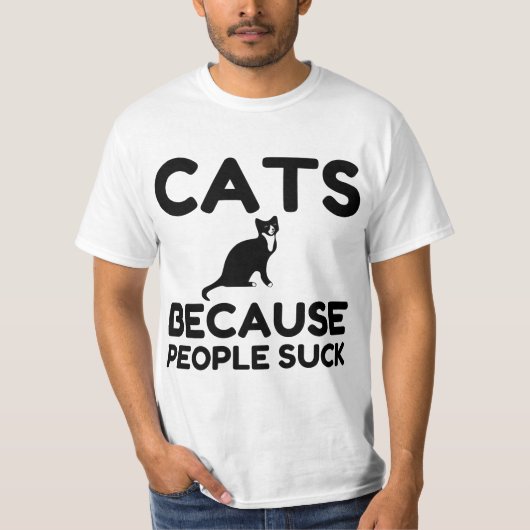 Katten omdat mensen opslokken t-shirt (Voorkant)