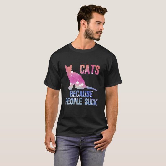 Katten omdat mensen shirt zuigen. (Voorkant volledig)