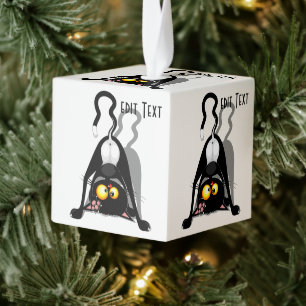 Katten Ondersteboven Grappige Cartoon Karakter Kubus Ornament