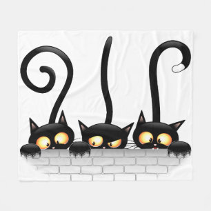 Katten Ondeugende, Speelse en Grappige Karakters Fleece Deken